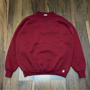 Vintage Discus Athletic Sweatshirt Blank Mens XL Red Maroon Crewneck 90s Heavy